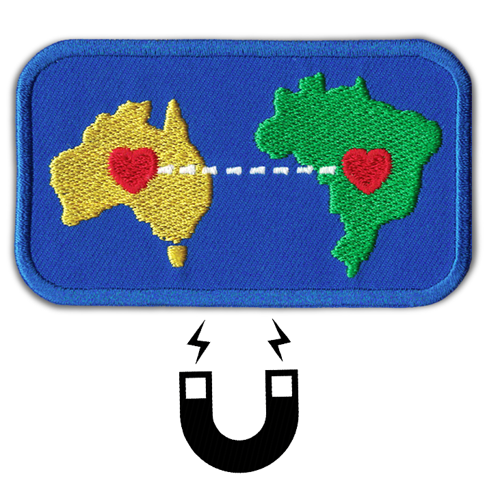 'HEART TO HEART' AUST x BRAZIL MAGNET PATCH